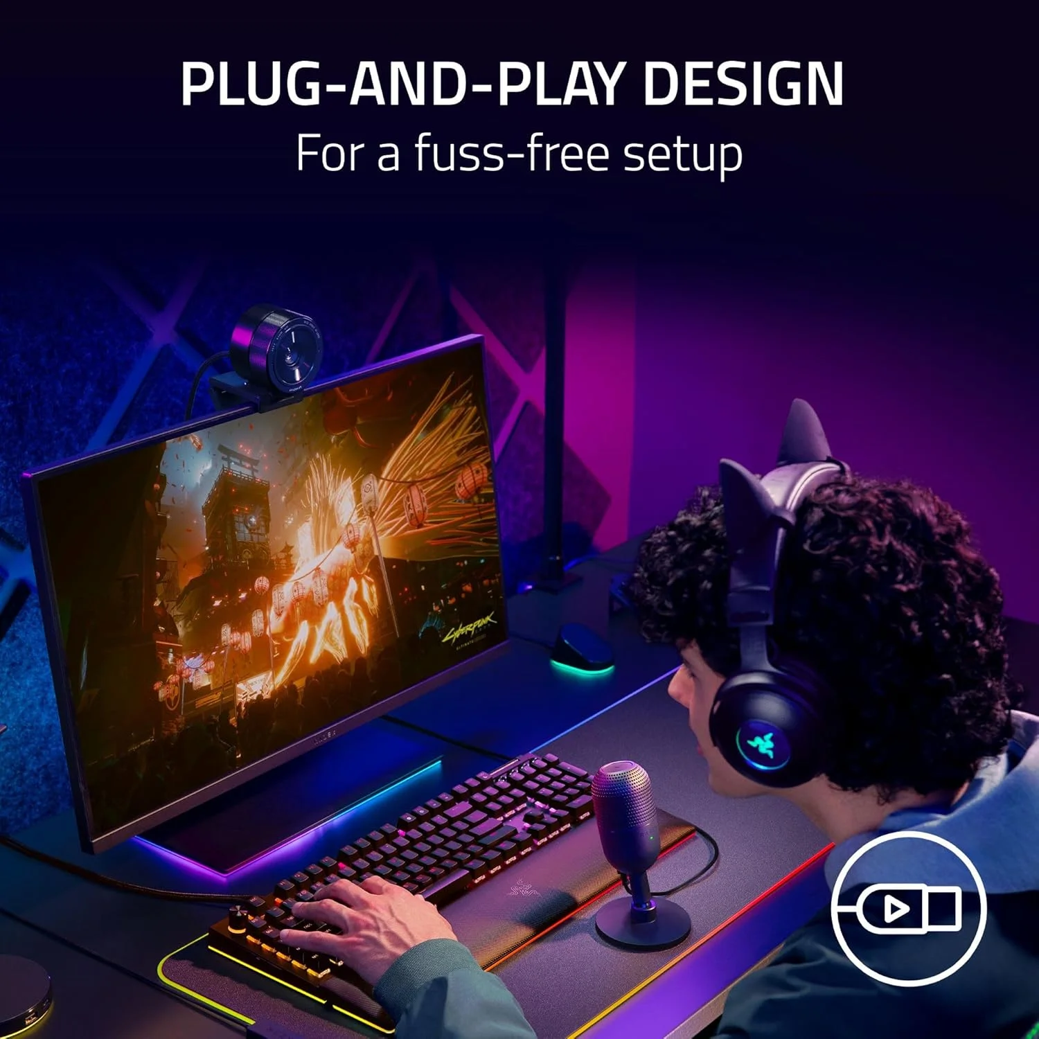 میکروفون USB فوق فشرده Razer Seiren V3 Mini - سفید میکروفون USB فوق فشرده Razer Seiren V3 Mini - سفید