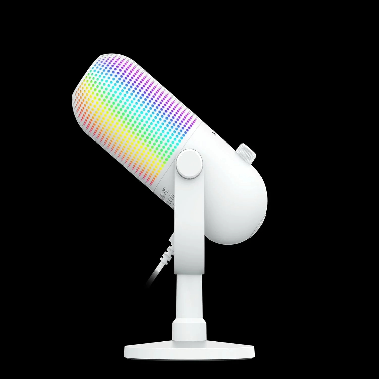 میکروفون USB ریزر Seiren V3 Chroma RGB: نورپردازی واکنشگرا به استریم و بازی - حسگر بیصدا کردن با لمس - میکروفون کندانسور - محدود کننده بهره دیجیتال و جاذب شوک - PC، Discord، OBS Studio، XSplit - سفید میکروفون USB ریزر Seiren V3 Chroma RGB: نورپردازی واکنشگرا به استریم و بازی - حسگر بیصدا کردن با لمس - میکروفون کندانسور - محدود کننده بهره دیجیتال و جاذب شوک - PC، Discord، OBS Studio، XSplit - سفید