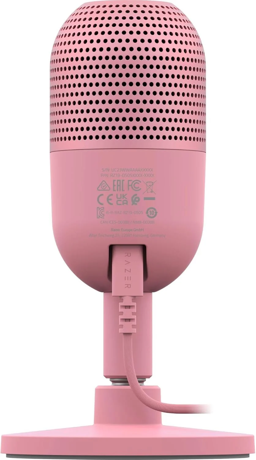 میکروفون USB ریزر Seiren V3 Mini: میکروفون کندانسور - الگوی قطبی Supercardioid - حسگر قطع صدا با یک ضربه با نشانگر LED - ضربه گیر - فوق العاده جمع و جور - PC، Discord، OBS Studio، XSplit - کوارتز میکروفون USB ریزر Seiren V3 Mini: میکروفون کندانسور - الگوی قطبی Supercardioid - حسگر قطع صدا با یک ضربه با نشانگر LED - ضربه گیر - فوق العاده جمع و جور - PC، Discord، OBS Studio، XSplit - کوارتز