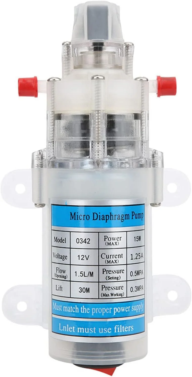 پمپ دیافراگمی میکرو DC خود مکش دوماری 12 ولت 15 وات درجه غذایی برای وسایل نقلیه باغ چمن پمپ دیافراگمی میکرو DC خود مکش دوماری 12 ولت 15 وات درجه غذایی برای وسایل نقلیه باغ چمن