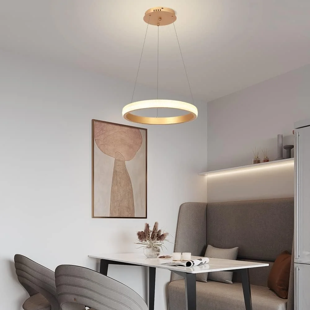 لوسترهای ال ای دی مدرن YT YATAI LIGHTING، حلقه های ال ای دی، چراغ های آویز حلقه های کریستالی لوکس، چراغ سقفی معاصر، نورپردازی آویز مناسب اتاق ناهارخوری، اتاق نشیمن، سرسرا، 15.7 اینچ، طلایی لوسترهای ال ای دی مدرن YT YATAI LIGHTING، حلقه های ال ای دی، چراغ های آویز حلقه های کریستالی لوکس، چراغ سقفی معاصر، نورپردازی آویز مناسب اتاق ناهارخوری، اتاق نشیمن، سرسرا، 15.7 اینچ، طلایی