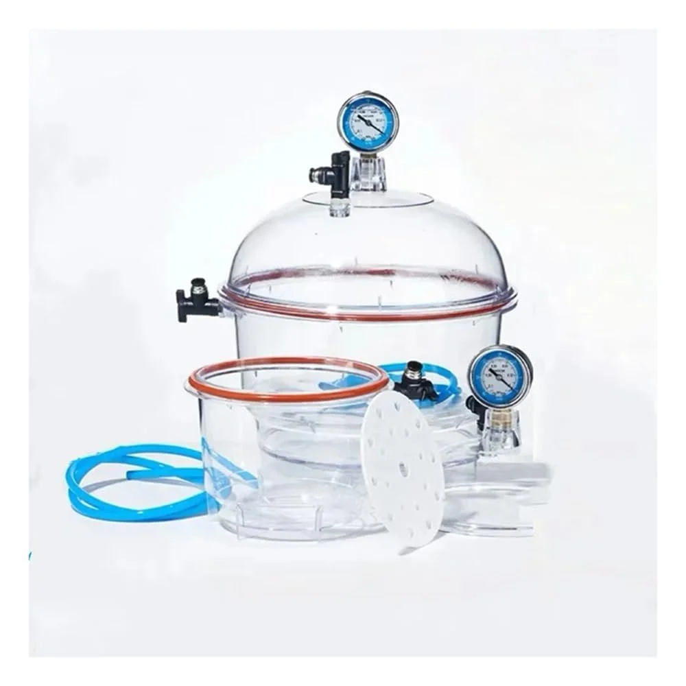 ظروف شیشه ای آزمایشگاهی 150 میلی متری، مخزن ذخیره سازی خلاء پلاستیکی شفاف آزمایشگاهی با گیج فشار و شیر (150 میلی متر) ظروف شیشه ای آزمایشگاهی 150 میلی متری، مخزن ذخیره سازی خلاء پلاستیکی شفاف آزمایشگاهی با گیج فشار و شیر (150 میلی متر)