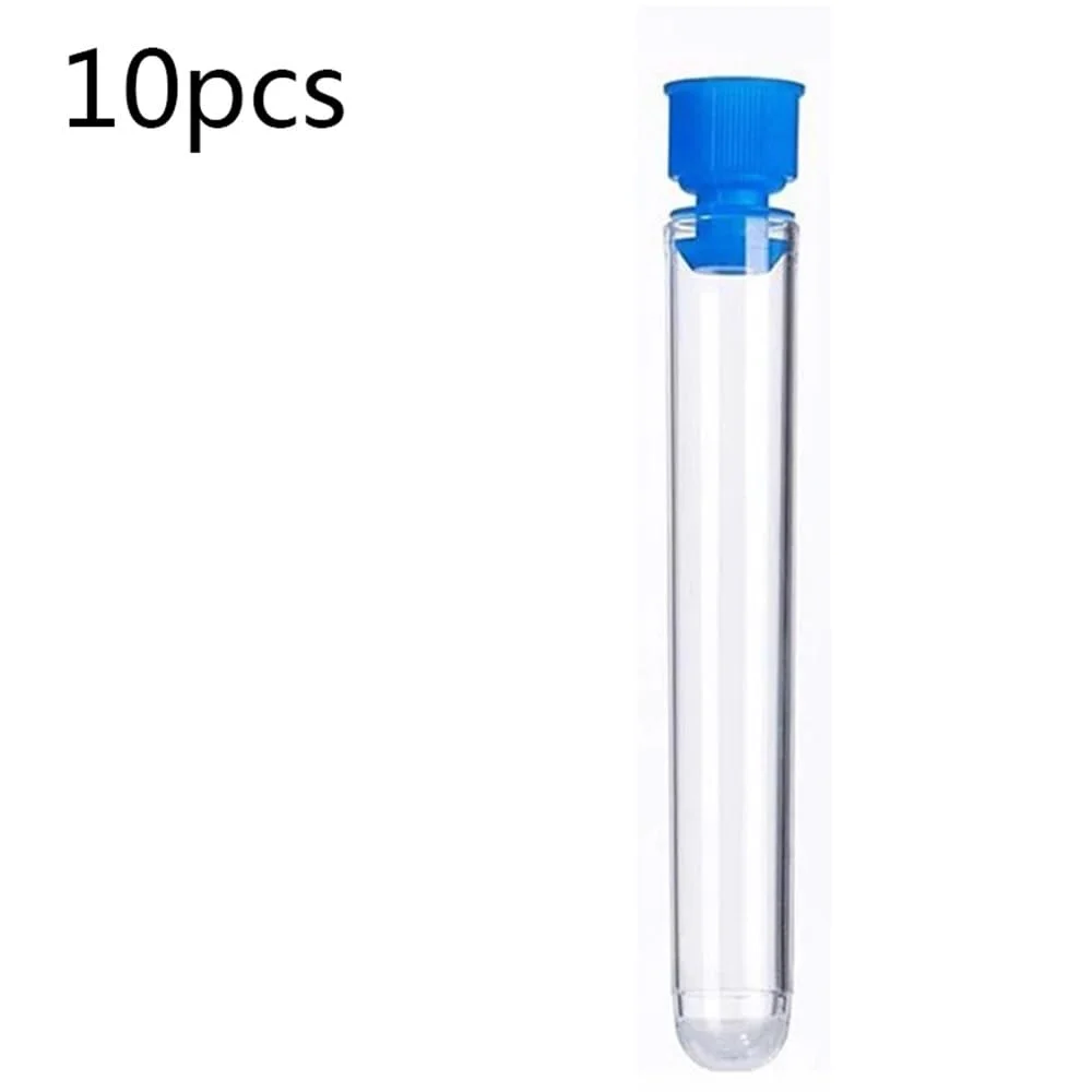 لوله آزمایشگاهی پلاستیکی شفاف 12x60 میلیمتری با درپوش، لوازم آزمایشگاهی، 10 عدد در بسته لوله آزمایشگاهی پلاستیکی شفاف 12x60 میلیمتری با درپوش، لوازم آزمایشگاهی، 10 عدد در بسته