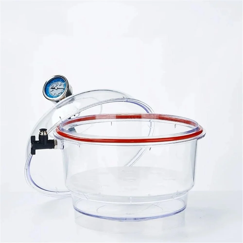 ظروف شیشه ای آزمایشگاهی 150 میلی متری، مخزن ذخیره سازی خلاء پلاستیکی شفاف آزمایشگاهی با گیج فشار و شیر (150 میلی متر) ظروف شیشه ای آزمایشگاهی 150 میلی متری، مخزن ذخیره سازی خلاء پلاستیکی شفاف آزمایشگاهی با گیج فشار و شیر (150 میلی متر)