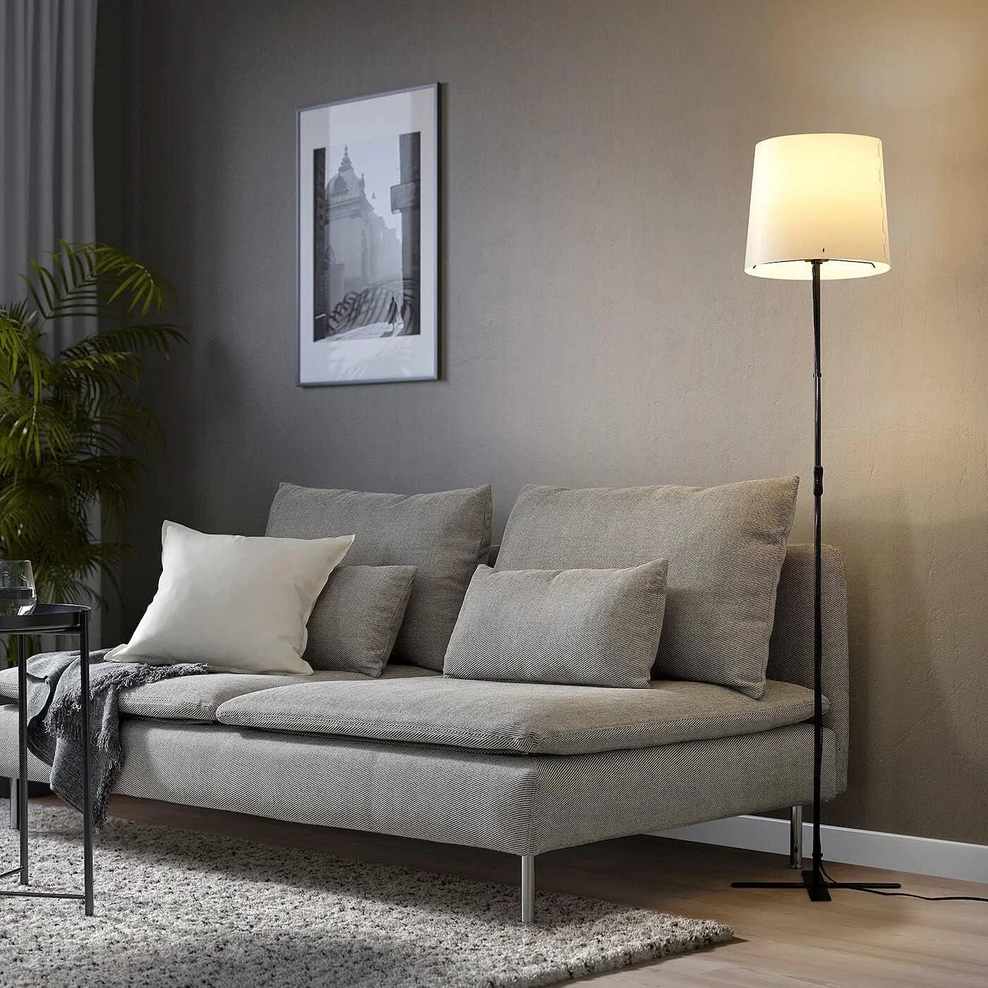 ایکیا BARLAST چراغ ایستاده، مشکی/سفید 150 سانتی متر (59 اینچ)