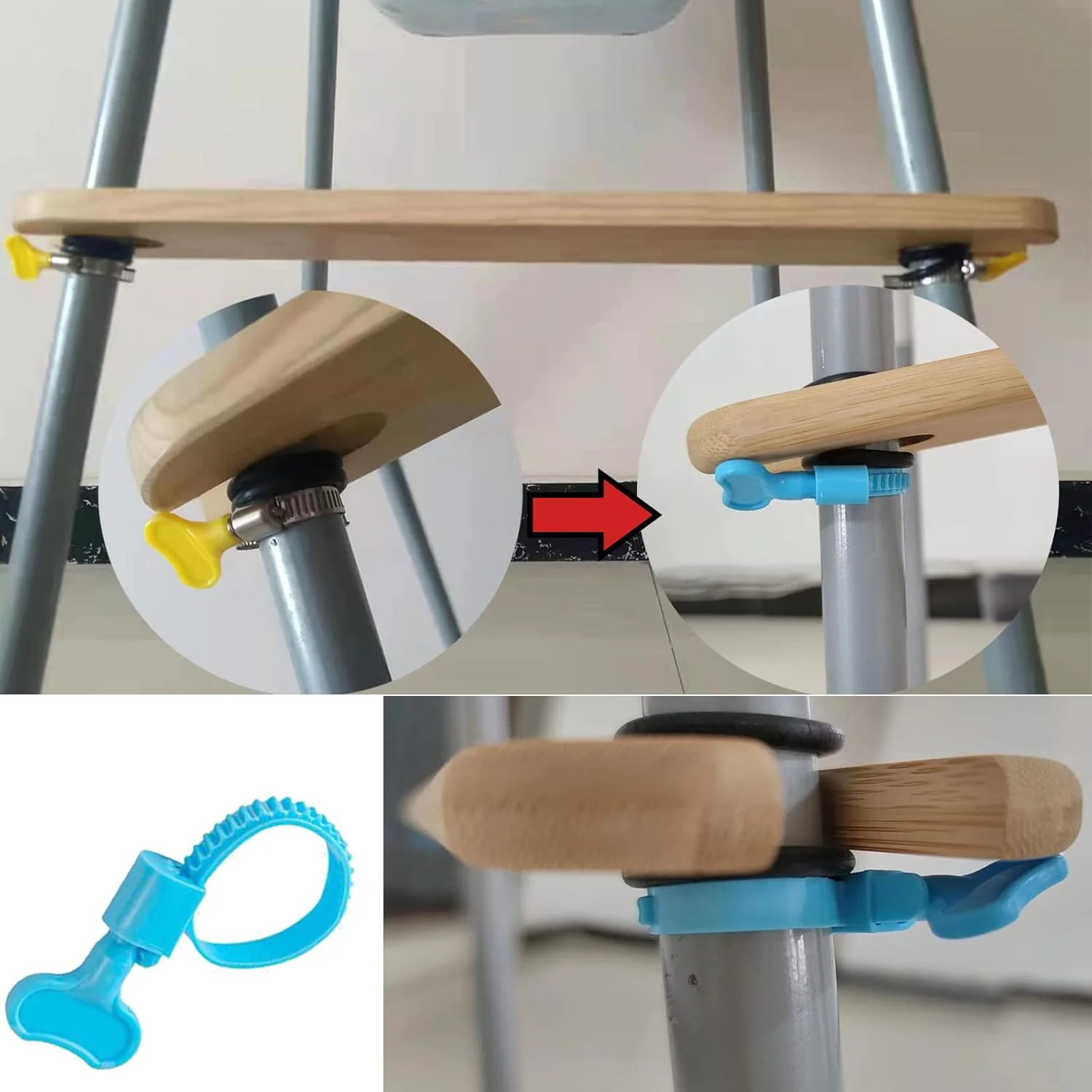 زیرپایی صندلی غذای کودک HANQ، زیرپایی چوبی بامبو طبیعی سازگار با لوازم جانبی صندلی غذای کودک IKEA Antilop، زیرپایی قابل تنظیم صندلی غذا