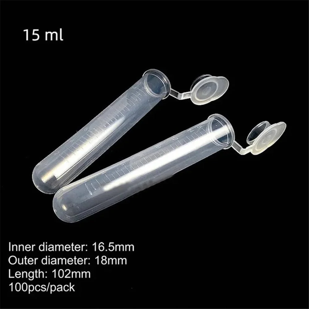 لوله های آزمایشگاهی پلاستیکی سانتریفیوژ شیشه ای 2، 5، 7، 10، 15 میلی لیتری برای آزمایش (7 میلی لیتر 200 عدد)