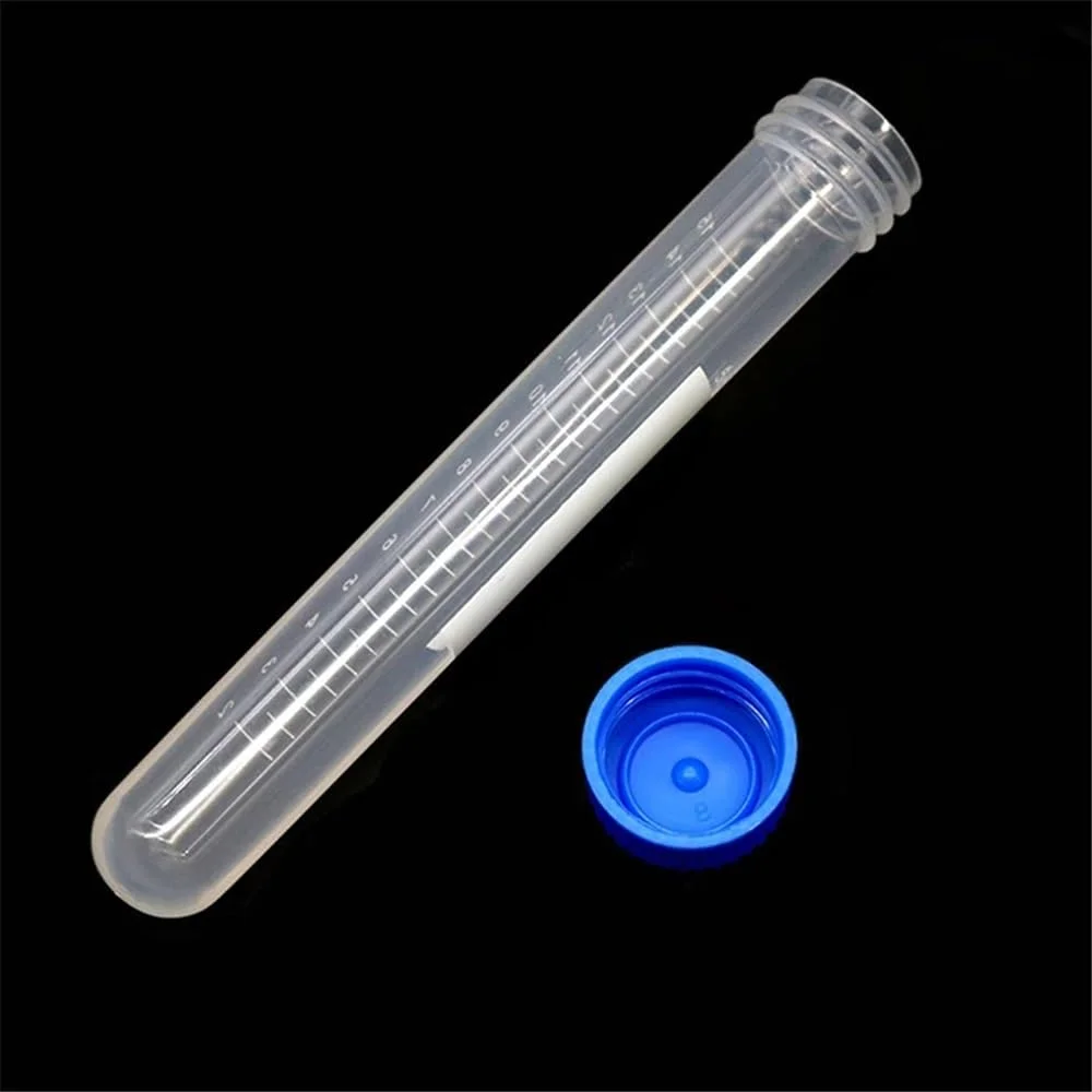 لوله آزمایشگاهی شیشه ای با درب آبی و ته گرد، 10 عددی، ظرف سانتریفیوژ پلاستیکی مدرج 15 میلی لیتر لوله آزمایشگاهی شیشه ای با درب آبی و ته گرد، 10 عددی، ظرف سانتریفیوژ پلاستیکی مدرج 15 میلی لیتر