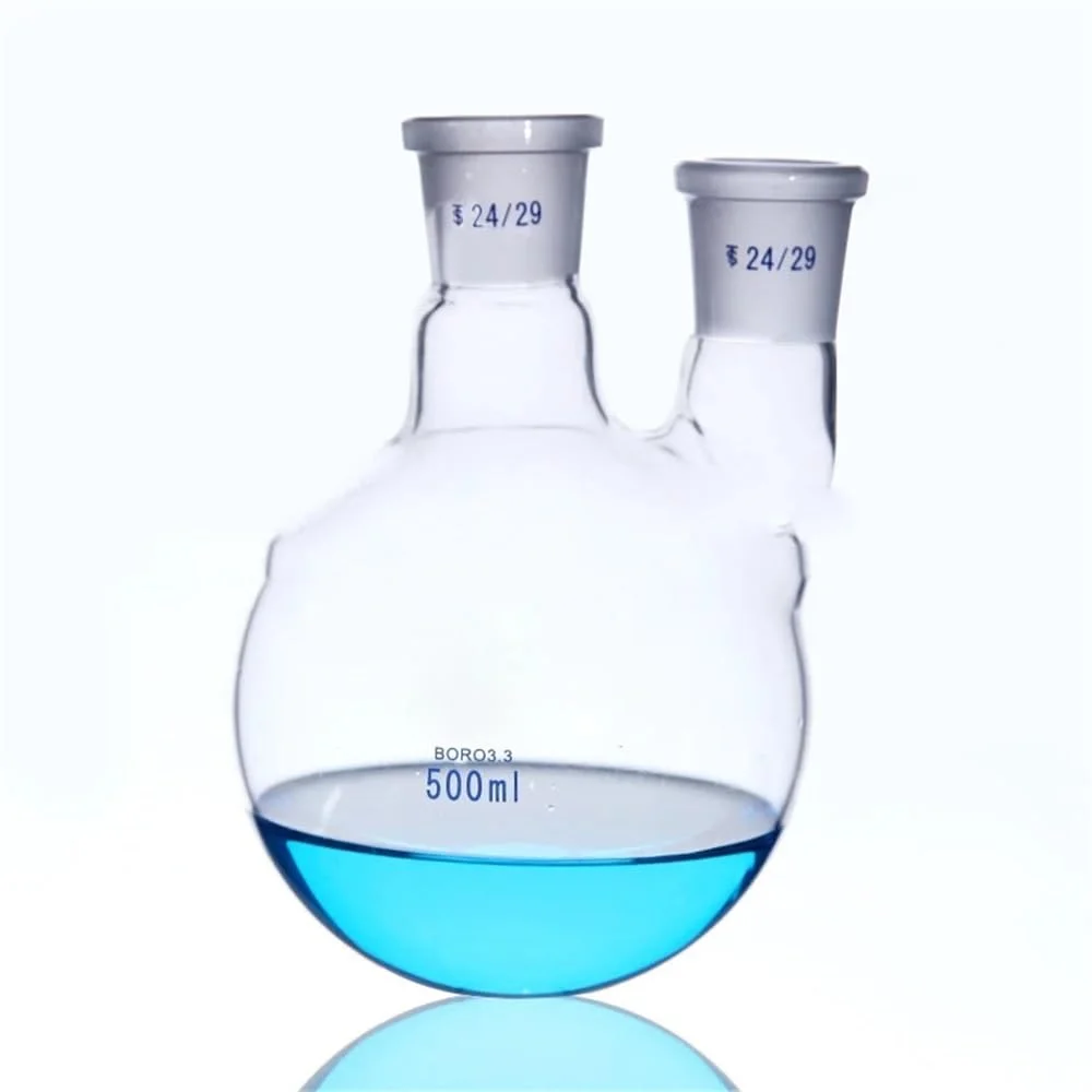 ظروف شیشه ای آزمایشگاهی 1 عدد فلاسک ته گرد با دو گردن، اتصالات استاندارد شیشه ای، حجم 50 تا 2000 میلی لیتر (100 میلی لیتر 19x19) ظروف شیشه ای آزمایشگاهی 1 عدد فلاسک ته گرد با دو گردن، اتصالات استاندارد شیشه ای، حجم 50 تا 2000 میلی لیتر (100 میلی لیتر 19x19)