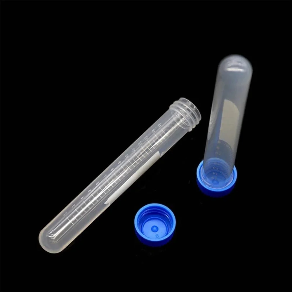 لوله آزمایشگاهی شیشه ای با درب آبی و ته گرد، 10 عددی، ظرف سانتریفیوژ پلاستیکی مدرج 15 میلی لیتر لوله آزمایشگاهی شیشه ای با درب آبی و ته گرد، 10 عددی، ظرف سانتریفیوژ پلاستیکی مدرج 15 میلی لیتر