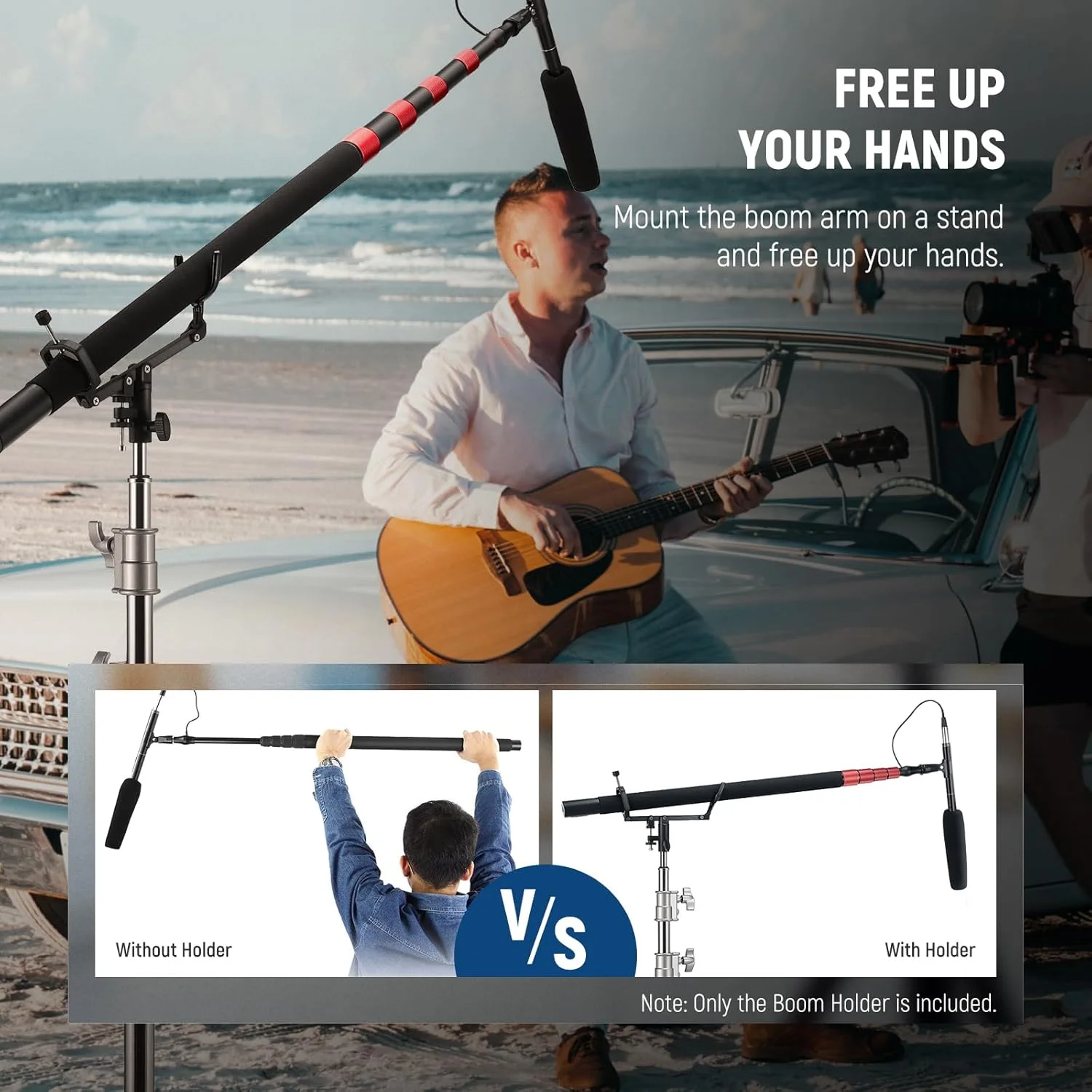 نگهدارنده بوم میکروفون NEEWER با پیچ 5/8 اینچی برای پایه نور، بازوی بوم، پایه C، آداپتور فلزی ضد لغزش برای میکروفون شات گان DSLR، زاویه شیب -15°/+30°، حداکثر بار: 8 کیلوگرم، CM-NA-2 نگهدارنده بوم میکروفون NEEWER با پیچ 5/8 اینچی برای پایه نور، بازوی بوم، پایه C، آداپتور فلزی ضد لغزش برای میکروفون شات گان DSLR، زاویه شیب -15°/+30°، حداکثر بار: 8 کیلوگرم، CM-NA-2