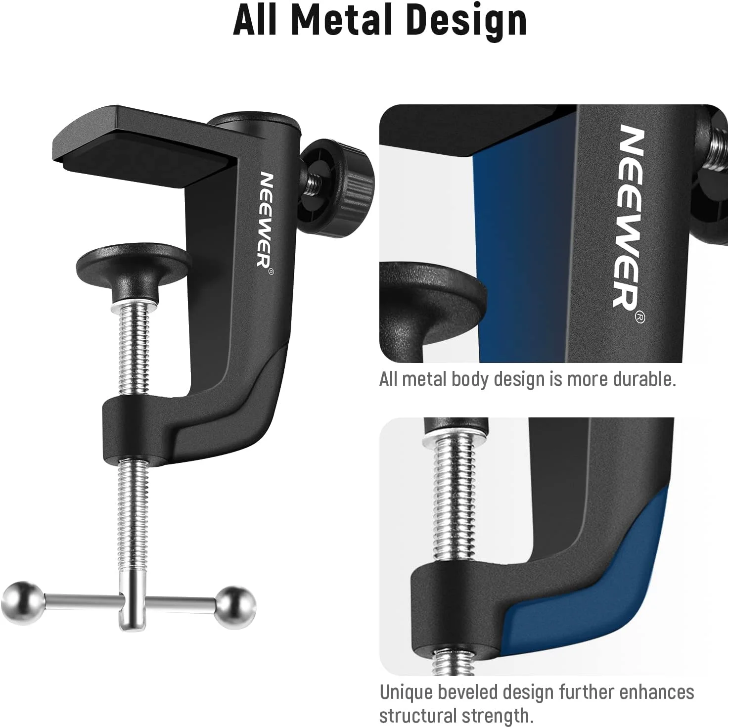 گیره فلزی رومیزی NEEWER برای پایه بازویی قیچی میکروفون با پیچ تنظیم موقعیت، مناسب برای ضخامت میز تا 1.9 اینچ/5 سانتی متر (مشکی) گیره فلزی رومیزی NEEWER برای پایه بازویی قیچی میکروفون با پیچ تنظیم موقعیت، مناسب برای ضخامت میز تا 1.9 اینچ/5 سانتی متر (مشکی)