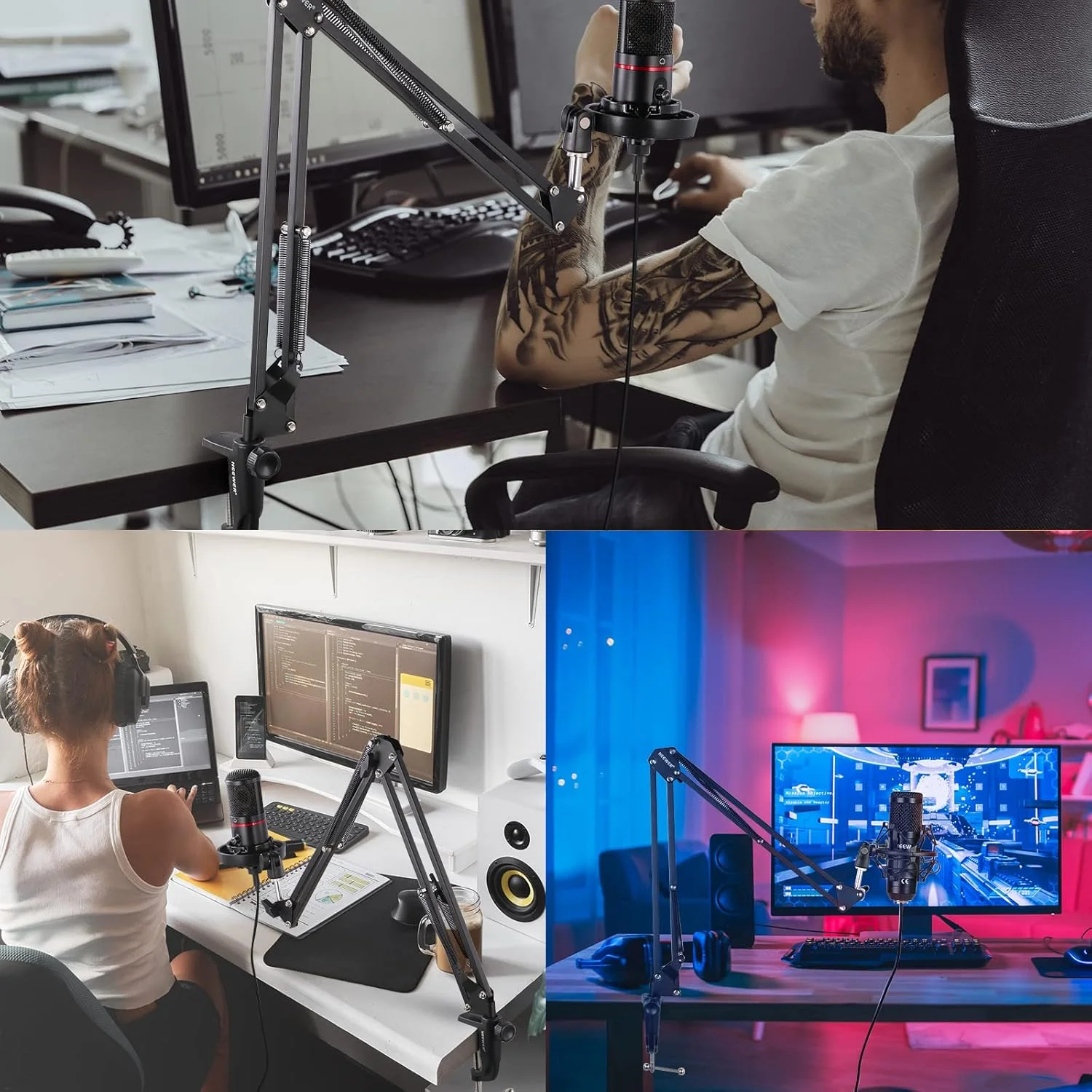 گیره فلزی رومیزی NEEWER برای پایه بازویی قیچی میکروفون با پیچ تنظیم موقعیت، مناسب برای ضخامت میز تا 1.9 اینچ/5 سانتی متر (مشکی) گیره فلزی رومیزی NEEWER برای پایه بازویی قیچی میکروفون با پیچ تنظیم موقعیت، مناسب برای ضخامت میز تا 1.9 اینچ/5 سانتی متر (مشکی)