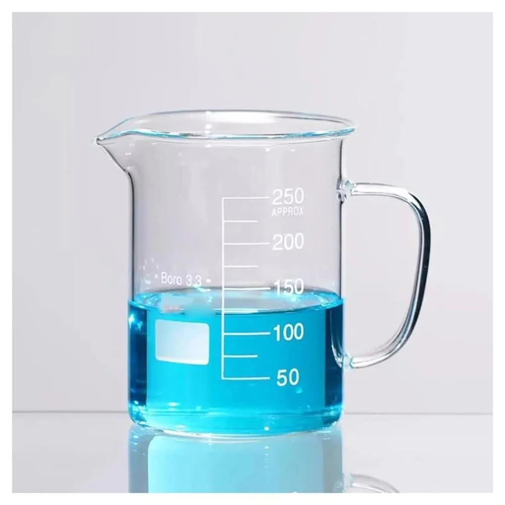 بشر شیشه ای آزمایشگاهی 150 تا 2000 میلی لیتر شیشه بوروسیلیکات 3.3 با دسته، بشر مدرج آزمایشگاهی (200 میلی لیتر)