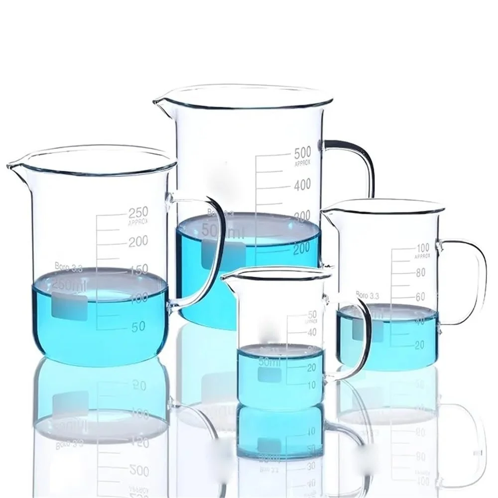 بشر شیشه ای آزمایشگاهی 150 تا 2000 میلی لیتر شیشه بوروسیلیکات 3.3 با دسته، بشر مدرج آزمایشگاهی (200 میلی لیتر)