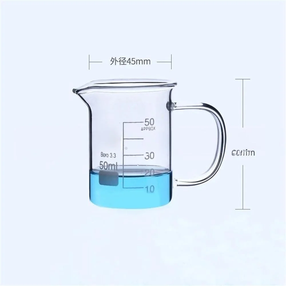 بشر شیشه ای آزمایشگاهی 150 تا 2000 میلی لیتر شیشه بوروسیلیکات 3.3 با دسته، بشر مدرج آزمایشگاهی (200 میلی لیتر)