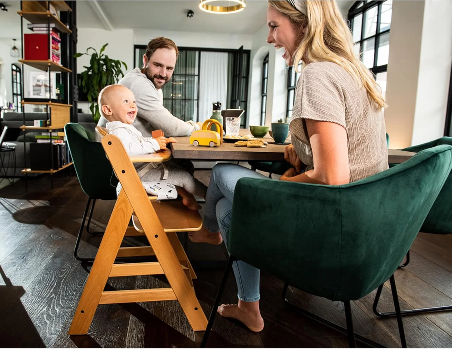 صندلی غذای چوبی هاوک مدل Alpha+، طبیعی - چوب راش دارای گواهینامه FSC، از 6 ماهگی تا بزرگسالی، صندلی غذا و سرگرمی کودک نوپا