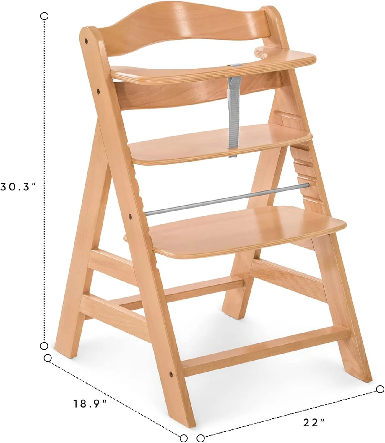 صندلی غذای چوبی هاوک مدل Alpha+، طبیعی - چوب راش دارای گواهینامه FSC، از 6 ماهگی تا بزرگسالی، صندلی غذا و سرگرمی کودک نوپا