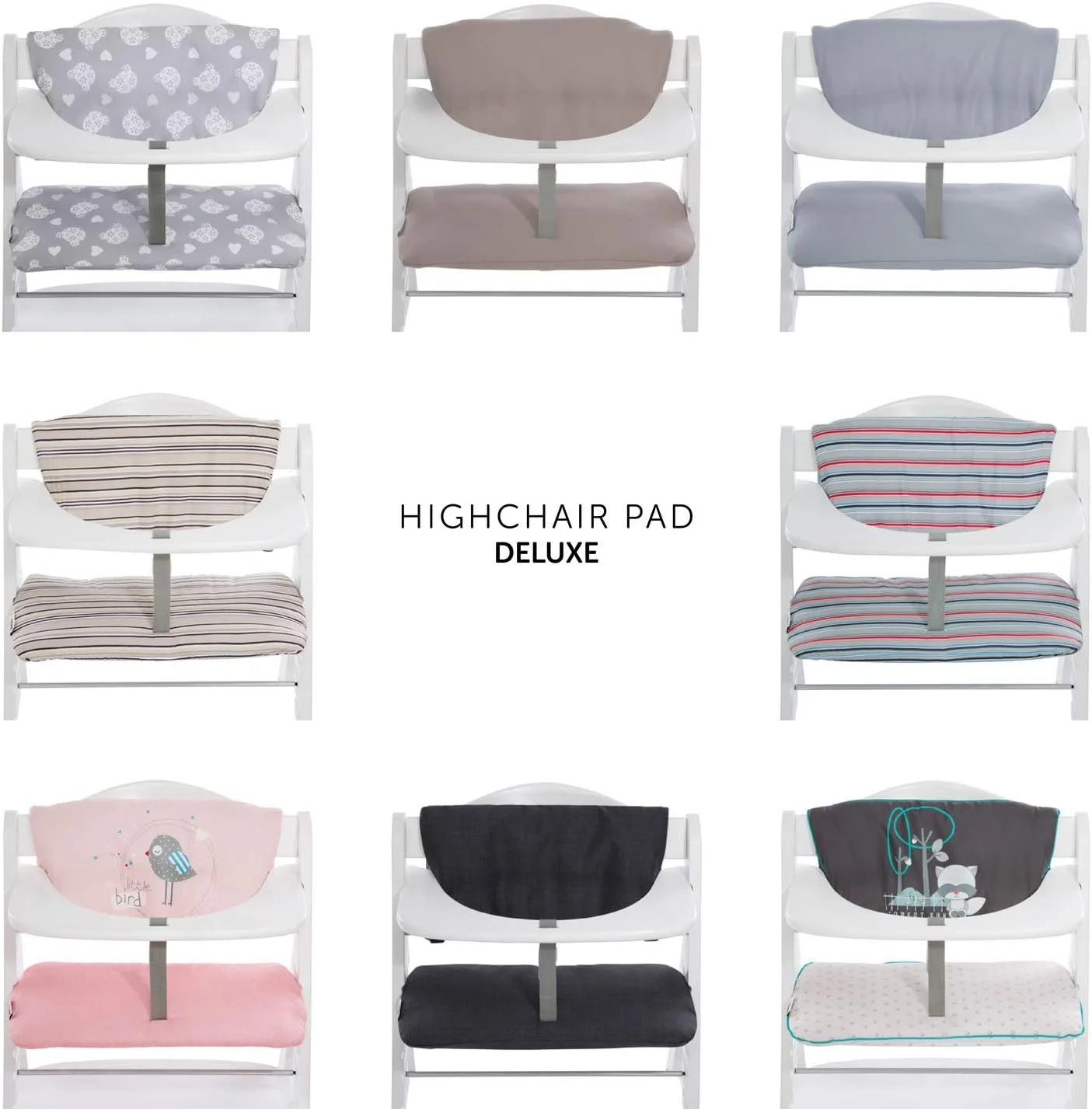 تشک صندلی غذای کودک هاوک مدل Alpha+ Deluxe، ملانژ ذغالی - کوسن صندلی غذا، پارچه نرم، قابل شستشو در ماشین لباسشویی