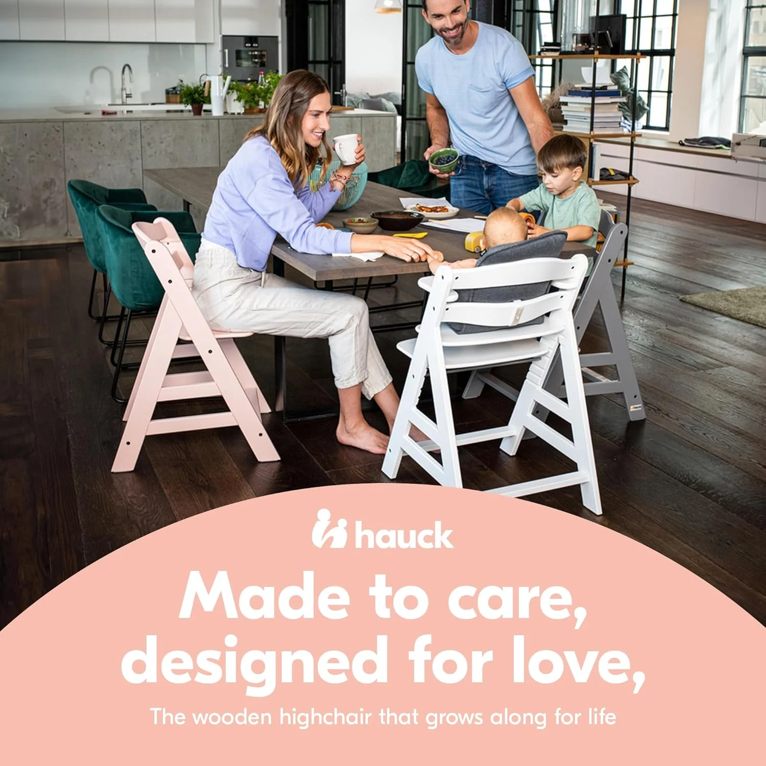 صندلی غذای چوبی هاوک مدل Alpha+، طبیعی - چوب راش دارای گواهینامه FSC، از 6 ماهگی تا بزرگسالی، صندلی غذا و سرگرمی کودک نوپا