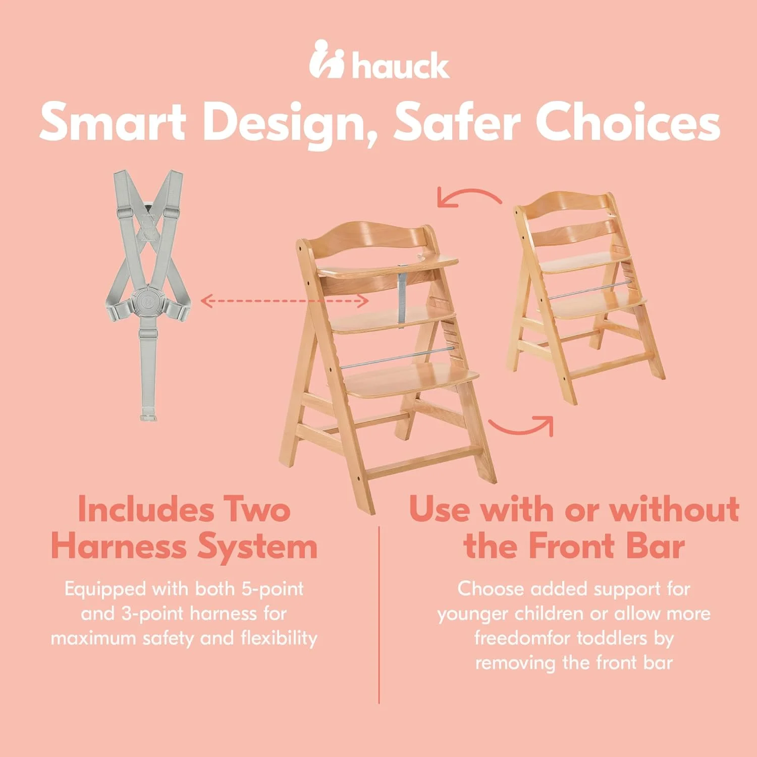 صندلی غذای چوبی هاوک مدل Alpha+، طبیعی - چوب راش دارای گواهینامه FSC، از 6 ماهگی تا بزرگسالی، صندلی غذا و سرگرمی کودک نوپا