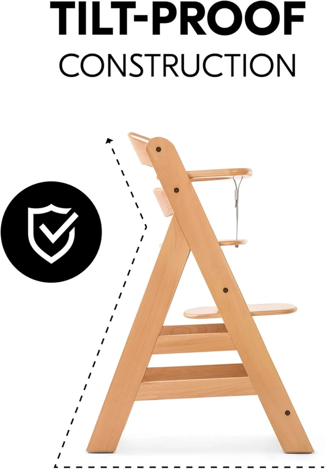صندلی غذای چوبی هاوک مدل Alpha+، طبیعی - چوب راش دارای گواهینامه FSC، از 6 ماهگی تا بزرگسالی، صندلی غذا و سرگرمی کودک نوپا