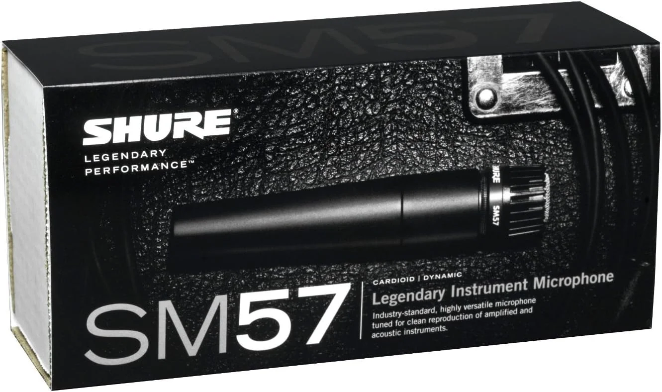 بسته میکروفون دینامیک کاردیوئید ساز/وکال Shure SM57-LC به همراه پایه بوم میکروفون، کابل XLR، گیره میکروفون و کیف بسته میکروفون دینامیک کاردیوئید ساز/وکال Shure SM57-LC به همراه پایه بوم میکروفون، کابل XLR، گیره میکروفون و کیف