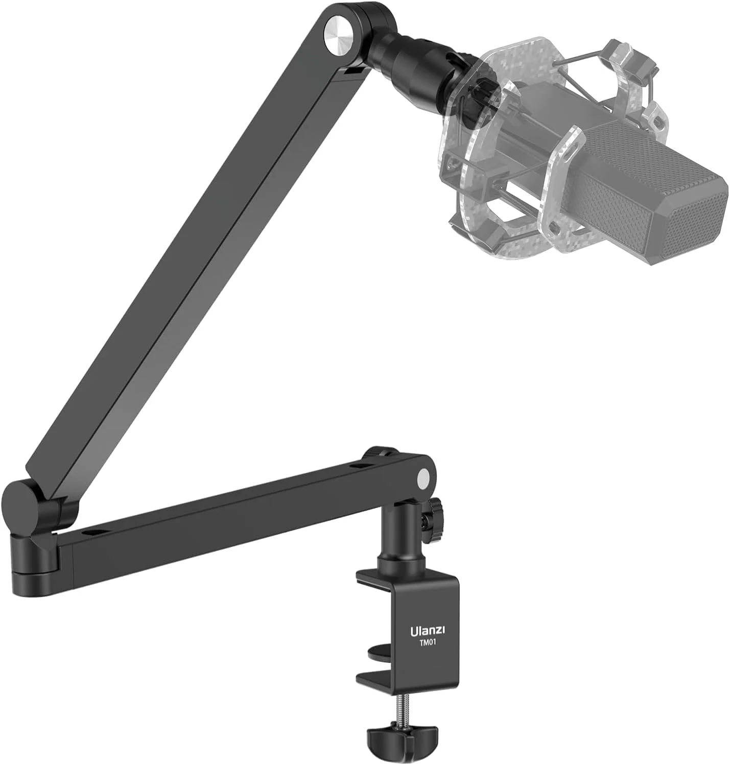 پایه بازویی میکروفون ULANZI TM01، با کانال های مدیریت کابل، گیره رومیزی، نصب چند منظوره و کاملا قابل تنظیم، مناسب برای پادکست، استریم، بازی، دفتر کار خانگی