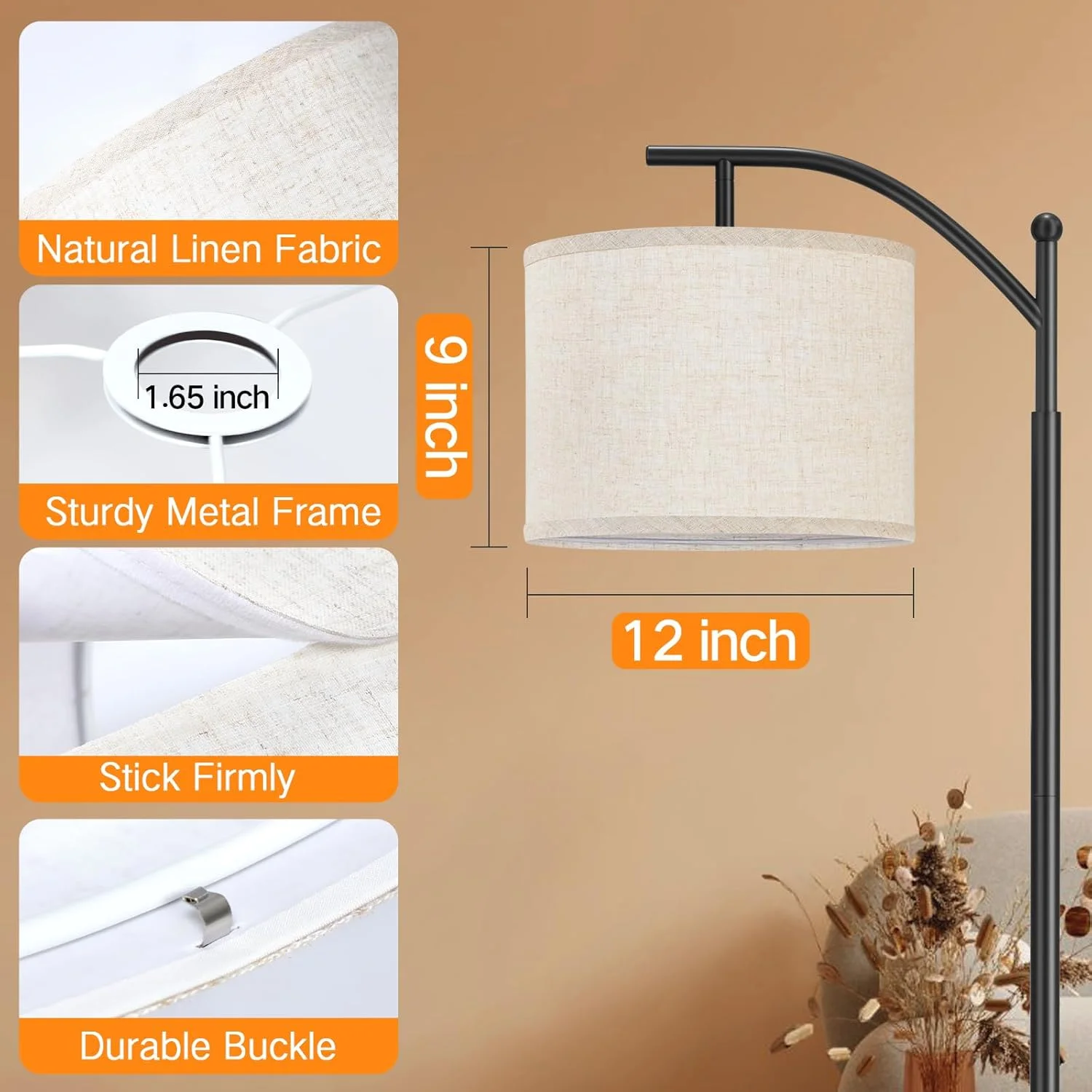 آباژور استوانه ای کرم رنگ OUTON برای چراغ های ایستاده، 30.5 سانتی متر بالا x 30.5 سانتی متر پایین x 23 سانتی متر ارتفاع، مونتاژ آسان، جایگزینی کلاهک پارچه ای برای چراغ های رومیزی و چراغ های کنار تخت (عنکبوتی 4.2 سانتی متری) آباژور استوانه ای کرم رنگ OUTON برای چراغ های ایستاده، 30.5 سانتی متر بالا x 30.5 سانتی متر پایین x 23 سانتی متر ارتفاع، مونتاژ آسان، جایگزینی کلاهک پارچه ای برای چراغ های رومیزی و چراغ های کنار تخت (عنکبوتی 4.2 سانتی متری)