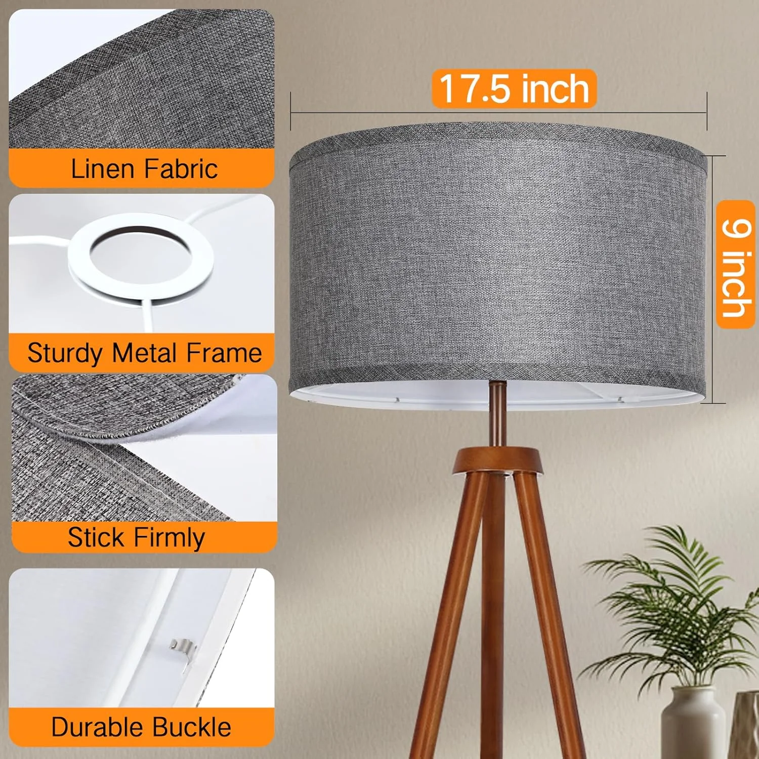 آباژور استوانه ای بزرگ خاکستری OUTON برای چراغ های ایستاده، 44.45 سانتی متر بالا x 44.45 سانتی متر پایین x 25.4 سانتی متر ارتفاع، مونتاژ آسان، جایگزینی کلاهک پارچه ای کتانی برای چراغ های رومیزی و چراغ های کنار تخت (عنکبوتی 4.19 سانتی متری) آباژور استوانه ای بزرگ خاکستری OUTON برای چراغ های ایستاده، 44.45 سانتی متر بالا x 44.45 سانتی متر پایین x 25.4 سانتی متر ارتفاع، مونتاژ آسان، جایگزینی کلاهک پارچه ای کتانی برای چراغ های رومیزی و چراغ های کنار تخت (عنکبوتی 4.19 سانتی متری)