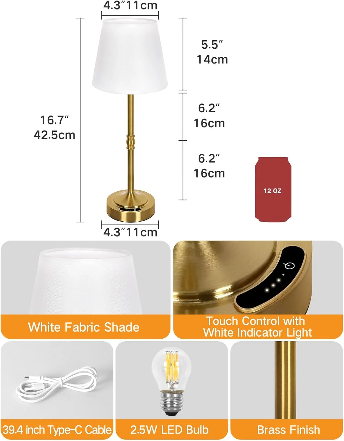 چراغهای رومیزی LED بیسیم باتریدار OUTON با نشانگر شارژ - لمسی و قابل تنظیم نور، 3 رنگ نور (3000 کلوین - 6500 کلوین)، 4000 میلی آمپر ساعت، قابل شارژ با USB-C، 60 ساعت زمان کارکرد - مناسب برای اتاق خواب، اتاق نشیمن چراغهای رومیزی LED بیسیم باتریدار OUTON با نشانگر شارژ - لمسی و قابل تنظیم نور، 3 رنگ نور (3000 کلوین - 6500 کلوین)، 4000 میلی آمپر ساعت، قابل شارژ با USB-C، 60 ساعت زمان کارکرد - مناسب برای اتاق خواب، اتاق نشیمن