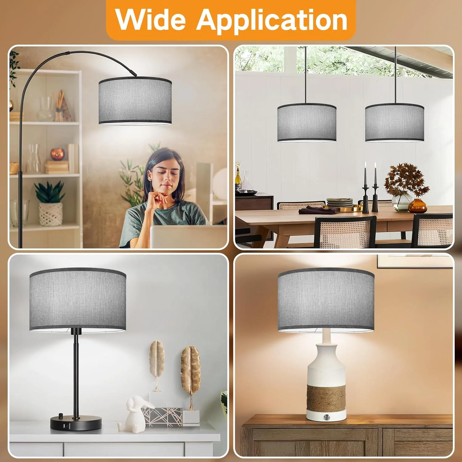 آباژور استوانه ای بزرگ خاکستری OUTON برای چراغ های ایستاده، 44.45 سانتی متر بالا x 44.45 سانتی متر پایین x 25.4 سانتی متر ارتفاع، مونتاژ آسان، جایگزینی کلاهک پارچه ای کتانی برای چراغ های رومیزی و چراغ های کنار تخت (عنکبوتی 4.19 سانتی متری) آباژور استوانه ای بزرگ خاکستری OUTON برای چراغ های ایستاده، 44.45 سانتی متر بالا x 44.45 سانتی متر پایین x 25.4 سانتی متر ارتفاع، مونتاژ آسان، جایگزینی کلاهک پارچه ای کتانی برای چراغ های رومیزی و چراغ های کنار تخت (عنکبوتی 4.19 سانتی متری)