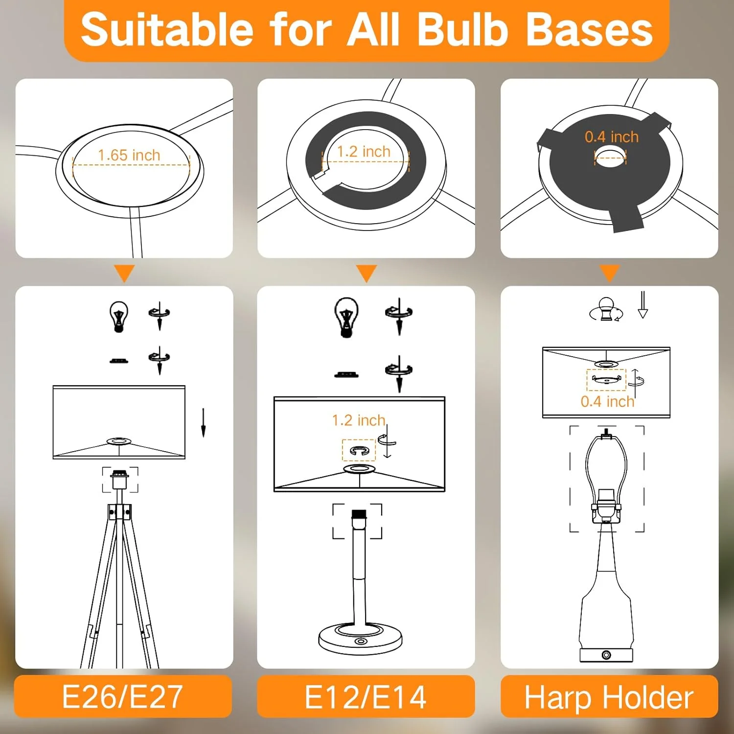 آباژور استوانه ای بزرگ خاکستری OUTON برای چراغ های ایستاده، 44.45 سانتی متر بالا x 44.45 سانتی متر پایین x 25.4 سانتی متر ارتفاع، مونتاژ آسان، جایگزینی کلاهک پارچه ای کتانی برای چراغ های رومیزی و چراغ های کنار تخت (عنکبوتی 4.19 سانتی متری) آباژور استوانه ای بزرگ خاکستری OUTON برای چراغ های ایستاده، 44.45 سانتی متر بالا x 44.45 سانتی متر پایین x 25.4 سانتی متر ارتفاع، مونتاژ آسان، جایگزینی کلاهک پارچه ای کتانی برای چراغ های رومیزی و چراغ های کنار تخت (عنکبوتی 4.19 سانتی متری)