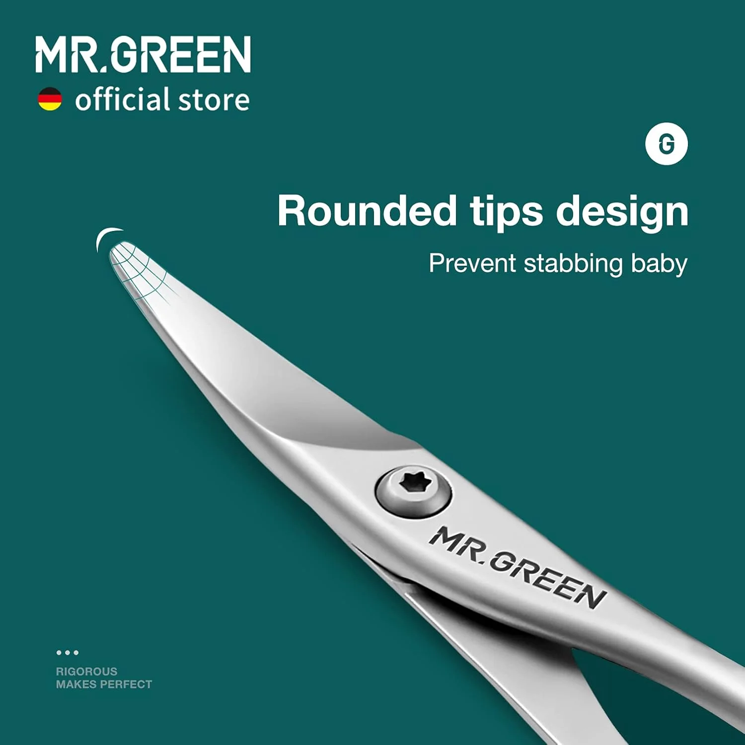 قیچی ناخن نوزاد MR.GREEN، قیچی ایمن برای مراقبت از ناخن، ابزار مانیکور و پیرایش ناخن مناسب نوزاد (قیچی ناخن)