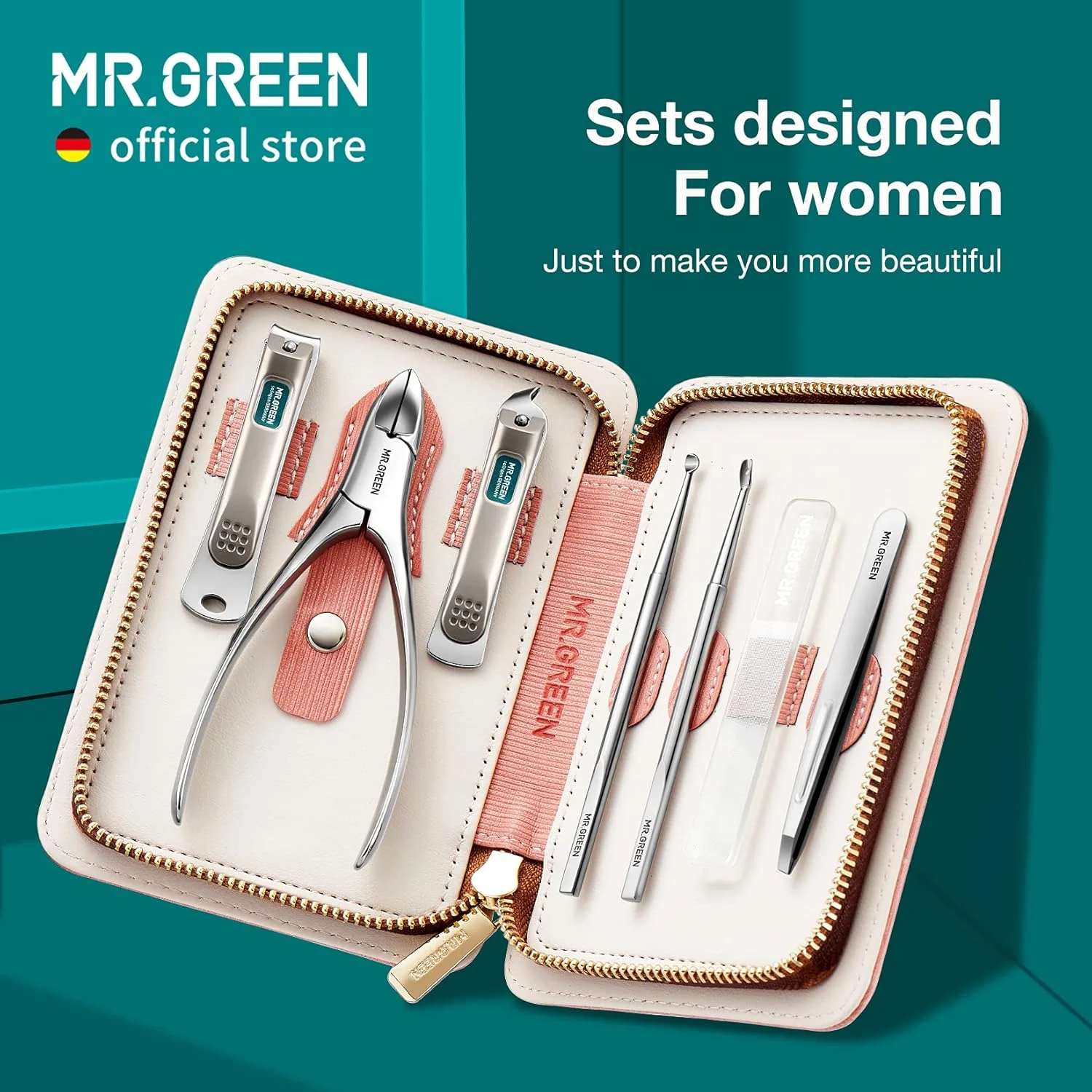 ست مانیکور 7 در 1 MR.GREEN، ابزارهای مراقبت شخصی، ناخن گیر استیل ضد زنگ حرفه ای، ست پدیکور، ست مانیکور با کیف چرمی PU ست مانیکور 7 در 1 MR.GREEN، ابزارهای مراقبت شخصی، ناخن گیر استیل ضد زنگ حرفه ای، ست پدیکور، ست مانیکور با کیف چرمی PU