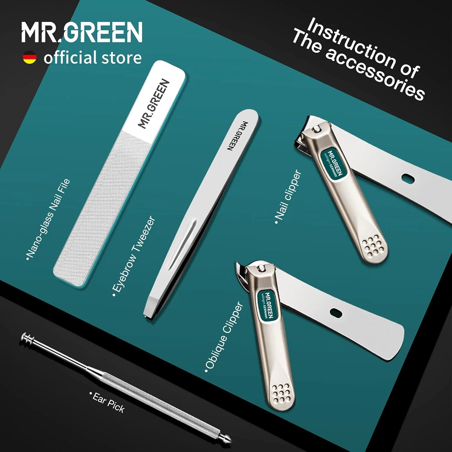 ست مانیکور قابل حمل MR.GREEN، کیت پدیکور، ابزار ناخن گیر استیل ضد زنگ، جعبه هدیه قیچی ناخن مسافرتی (مدل 2 مجموعه 3 عددی) ست مانیکور قابل حمل MR.GREEN، کیت پدیکور، ابزار ناخن گیر استیل ضد زنگ، جعبه هدیه قیچی ناخن مسافرتی (مدل 2 مجموعه 3 عددی)