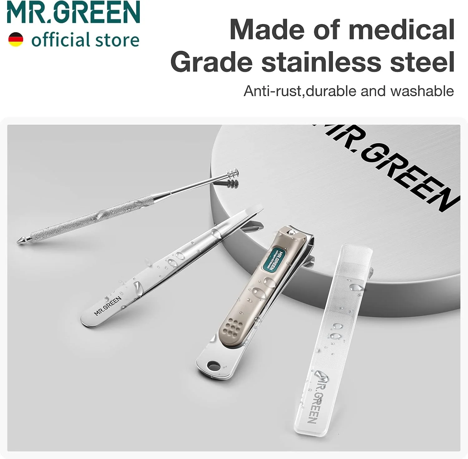 ست مانیکور قابل حمل MR.GREEN، کیت پدیکور، ابزار ناخن گیر استیل ضد زنگ، جعبه هدیه قیچی ناخن مسافرتی (مدل 2 مجموعه 3 عددی) ست مانیکور قابل حمل MR.GREEN، کیت پدیکور، ابزار ناخن گیر استیل ضد زنگ، جعبه هدیه قیچی ناخن مسافرتی (مدل 2 مجموعه 3 عددی)