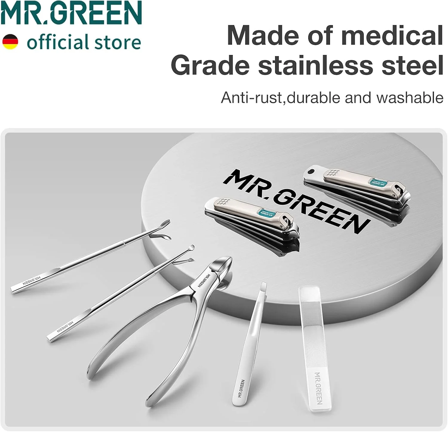ست مانیکور 7 در 1 MR.GREEN، ابزارهای مراقبت شخصی، ناخن گیر استیل ضد زنگ حرفه ای، ست پدیکور، ست مانیکور با کیف چرمی PU ست مانیکور 7 در 1 MR.GREEN، ابزارهای مراقبت شخصی، ناخن گیر استیل ضد زنگ حرفه ای، ست پدیکور، ست مانیکور با کیف چرمی PU