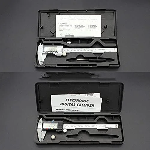 ZAIED کولیس HKFZ ابزار اندازه گیری کولیس دیجیتال استیل ضد زنگ 6 اینچ 150 میلی متر Messschieber Paquimetro ابزار اندازه گیری کولیس ورنیه (رنگ: صفحه نمایش پلاستیکی) (رنگ: صفحه نمایش فلزی) ZAIED کولیس HKFZ ابزار اندازه گیری کولیس دیجیتال استیل ضد زنگ 6 اینچ 150 میلی متر Messschieber Paquimetro ابزار اندازه گیری کولیس ورنیه (رنگ: صفحه نمایش پلاستیکی) (رنگ: صفحه نمایش فلزی)