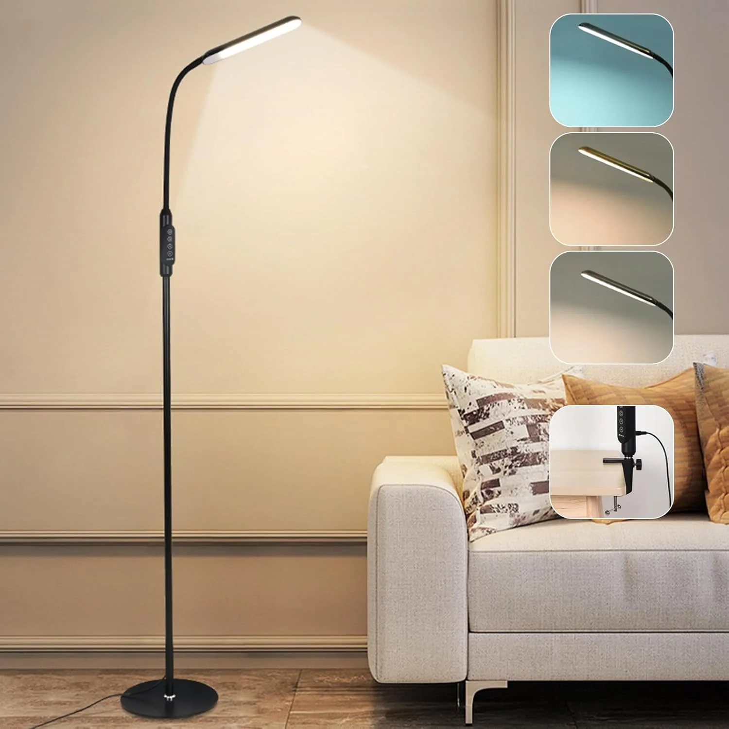 چراغ ایستاده کنار سالنی Beauenty، دارای 3 دمای رنگی، چراغ مطالعه 12 وات، چراغ های LED کم نور شونده برای اتاق نشیمن، حالت چراغ رومیزی قابل تنظیم، دوشاخه اروپایی (مشکی) چراغ ایستاده کنار سالنی Beauenty، دارای 3 دمای رنگی، چراغ مطالعه 12 وات، چراغ های LED کم نور شونده برای اتاق نشیمن، حالت چراغ رومیزی قابل تنظیم، دوشاخه اروپایی (مشکی)