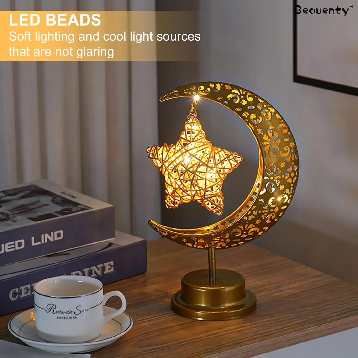چراغ ماه و ستاره Beauenty، چراغ های اتاق خواب تزئینات عید، چراغ های تزئینی جشن رمضان، چراغ های مدل سازی جو، چراغ LED ماه و ستاره طلایی رومیزی با باتری، چراغ پری (سبک 1) چراغ ماه و ستاره Beauenty، چراغ های اتاق خواب تزئینات عید، چراغ های تزئینی جشن رمضان، چراغ های مدل سازی جو، چراغ LED ماه و ستاره طلایی رومیزی با باتری، چراغ پری (سبک 1)