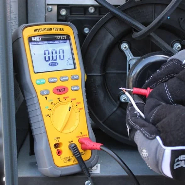 تستر مقاومت عایق UEi Test Instruments IRT803، 600 ولت AC/DC، مگااهم متر مقاومت عایق را تا 20GΩ اندازه گیری می کند، تست ولتاژ تا 600 ولت تستر مقاومت عایق UEi Test Instruments IRT803، 600 ولت AC/DC، مگااهم متر مقاومت عایق را تا 20GΩ اندازه گیری می کند، تست ولتاژ تا 600 ولت