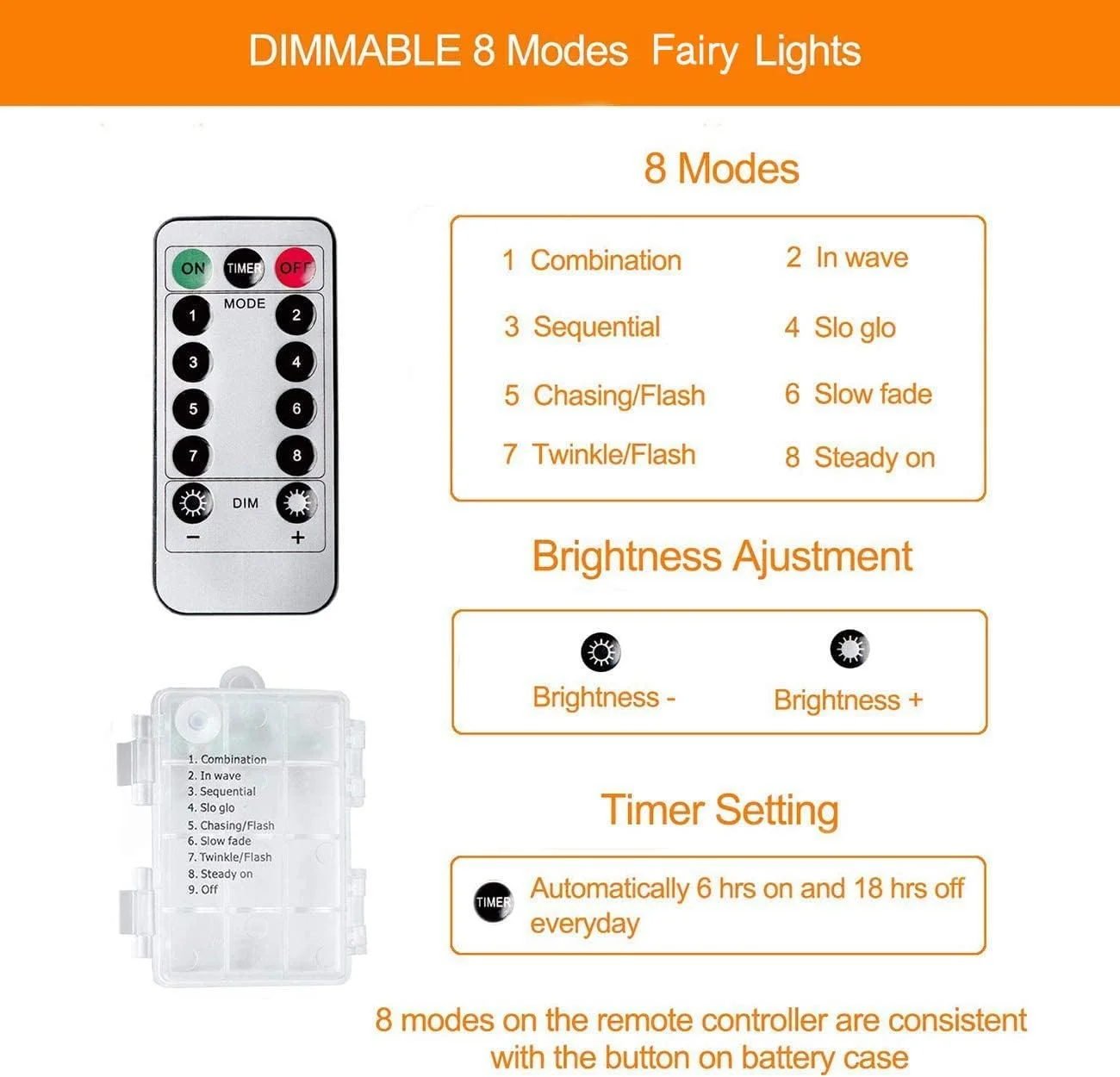 چراغ های تزئینی 100 LED با طول 33 فوت ANJAYLIA، چراغ های رشته ای ضد آب با باتری، 8 حالت نورپردازی برای جشن، عروسی، کریسمس، نور سفید گرم چراغ های تزئینی 100 LED با طول 33 فوت ANJAYLIA، چراغ های رشته ای ضد آب با باتری، 8 حالت نورپردازی برای جشن، عروسی، کریسمس، نور سفید گرم