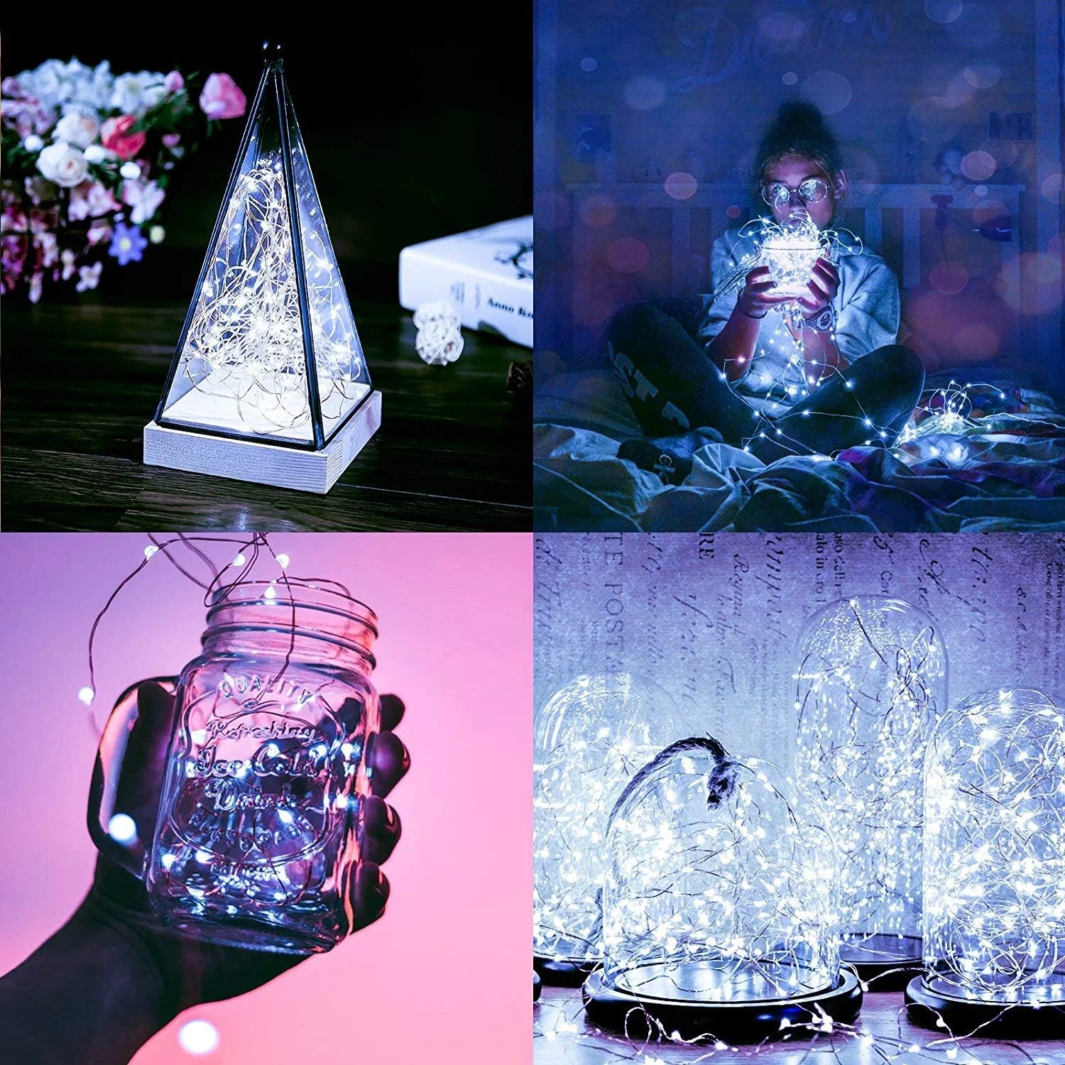 چراغ های پری ANJAYLIA بسته 4 عددی، 10 فوت 30 LED چراغ های رشته ای باتری خور ضد آب نور ماه سفید سرد روی سیم نقره ای چراغ های شب تاب برای DIY، دکوراسیون منزل، مهمانی چراغ های پری ANJAYLIA بسته 4 عددی، 10 فوت 30 LED چراغ های رشته ای باتری خور ضد آب نور ماه سفید سرد روی سیم نقره ای چراغ های شب تاب برای DIY، دکوراسیون منزل، مهمانی