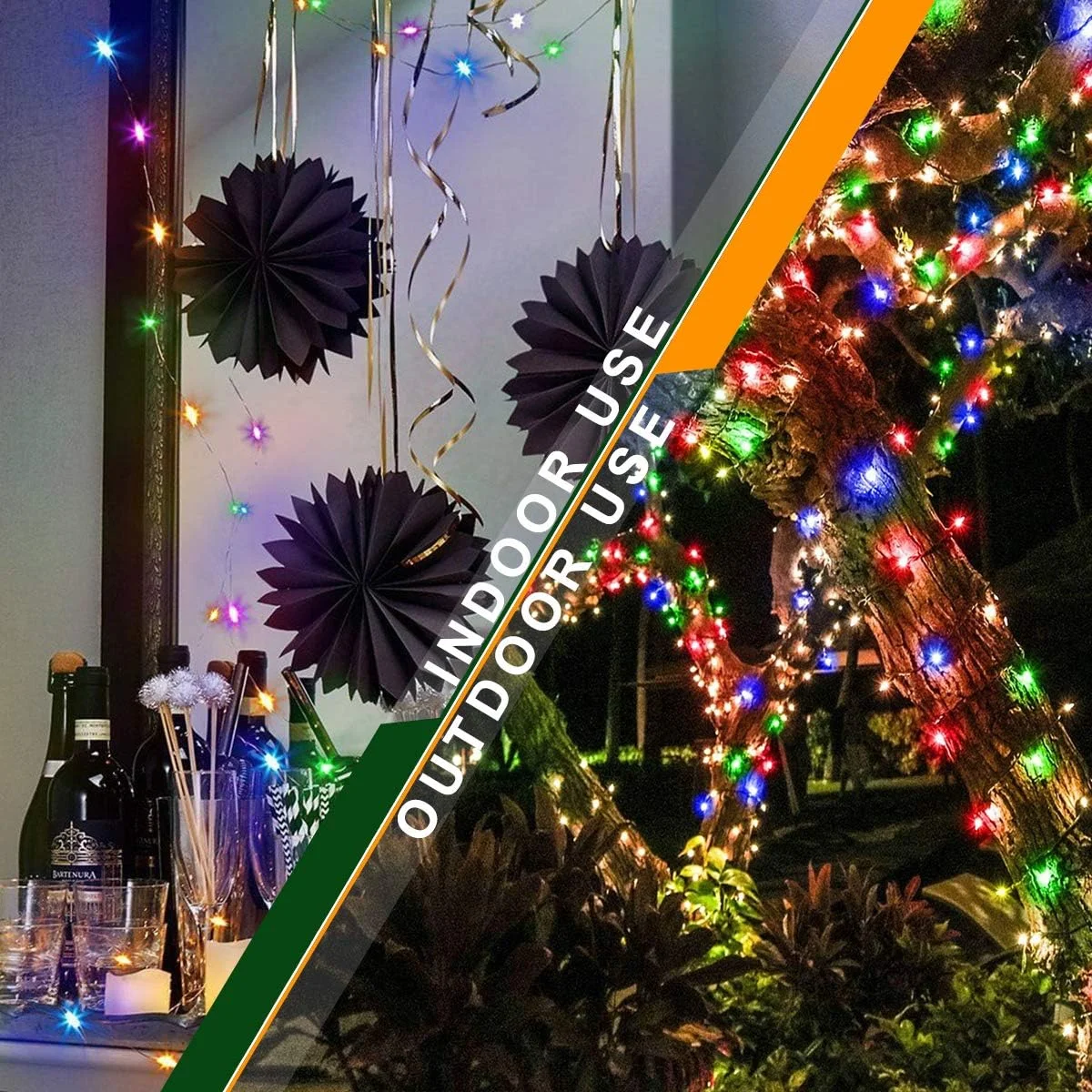 ست 2 عددی چراغ های تزئینی 100 LED با طول 10 متر و منبع تغذیه باتری ANJAYLIA، ضد آب، چند رنگ، دارای حالت چشمک زن، به همراه ریموت کنترل و تایمر، مناسب برای اتاق، عروسی، باغ و مهمانی ست 2 عددی چراغ های تزئینی 100 LED با طول 10 متر و منبع تغذیه باتری ANJAYLIA، ضد آب، چند رنگ، دارای حالت چشمک زن، به همراه ریموت کنترل و تایمر، مناسب برای اتاق، عروسی، باغ و مهمانی