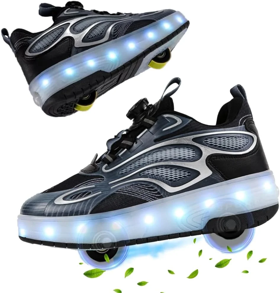 کفش های شارژی چرخ دار و چراغ LED | کفش های اسکیت با طراحی رنگارنگ برای پسران و دختران | هدیه ای ایده آل برای کودکان فعال | کفش های چرخ دار براق، شیک و سرگرم کننده - اسکیت های رولی کفش های شارژی چرخ دار و چراغ LED | کفش های اسکیت با طراحی رنگارنگ برای پسران و دختران | هدیه ای ایده آل برای کودکان فعال | کفش های چرخ دار براق، شیک و سرگرم کننده - اسکیت های رولی