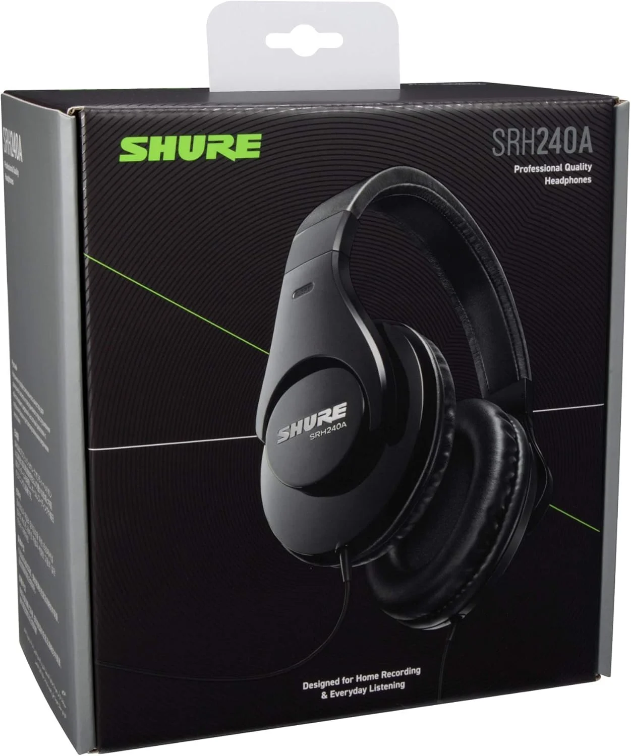 هدفون حرفه ای Shure SRH240A، سیمی، راحت، پخش صدای عالی، ایده آل برای ضبط خانگی و استفاده روزمره، مشکی هدفون حرفه ای Shure SRH240A، سیمی، راحت، پخش صدای عالی، ایده آل برای ضبط خانگی و استفاده روزمره، مشکی