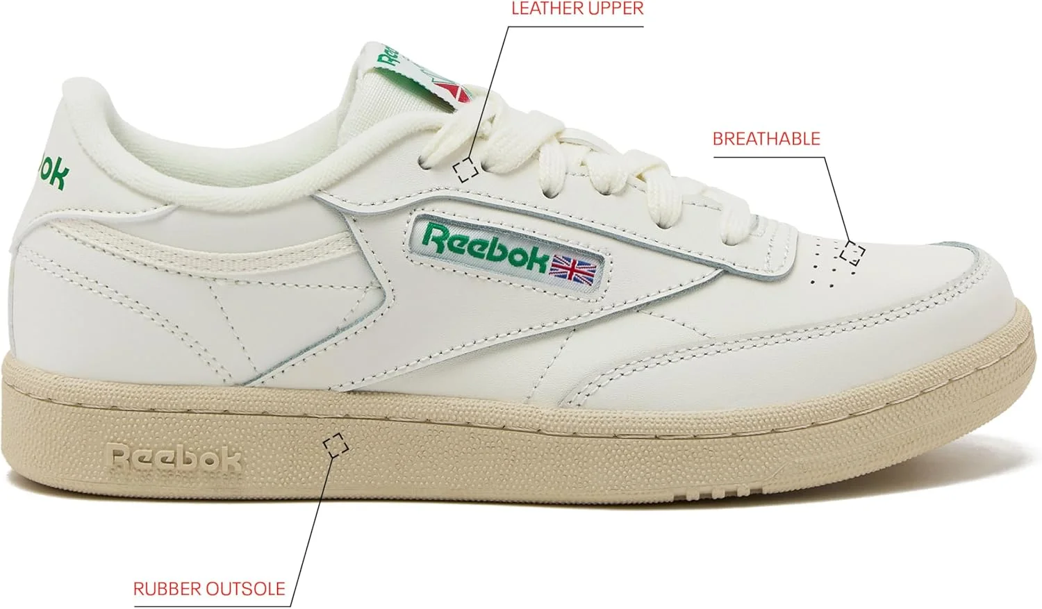 کفش کتانی ریباک مدل Club C مناسب کودکان و نوجوانان کفش کتانی ریباک مدل Club C مناسب کودکان و نوجوانان