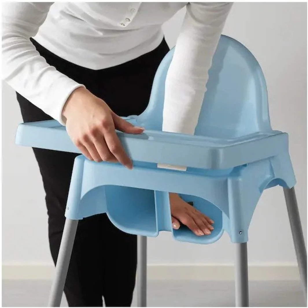 صندلی غذای کودک ایکیا مدل Antilop به همراه سینی و کمربند ایمنی (آبی)