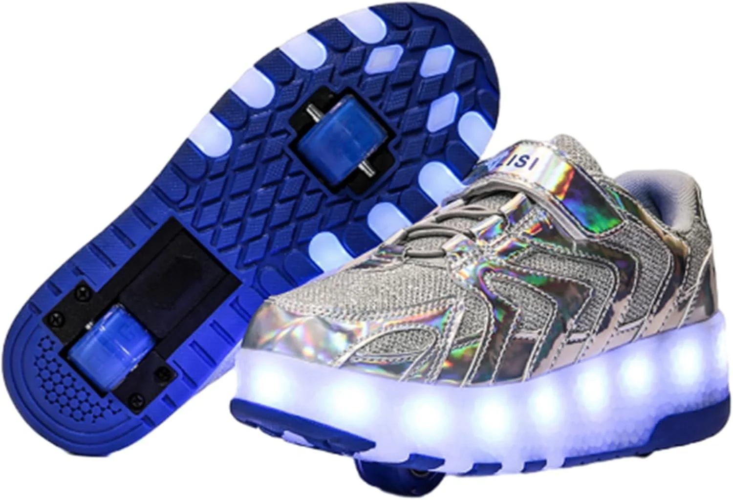 کفش های اسکیت غلتکی ZYANLING برای کودکان، کفش های کتانی پسرانه و دخترانه، کفش های پارکور فضای باز با 2 چرخ، کفش اسکیت یونیسکس جمع شونده برای ورزش های پیاده روی در پارک کودکان